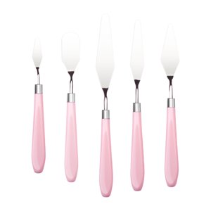 Magideal - 5 X Espátulas, Espátulas Para Pintar, Accesorios, Espátulas Para Mezclar Pintura, Juego De Espátulas De Acero Inoxidable Para Acuarela, Óleo, Decoraci Rosa