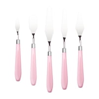Magideal - 5 X Espátulas, Espátulas Para Pintar, Accesorios, Espátulas Para Mezclar Pintura, Juego De Espátulas De Acero Inoxidable Para Acuarela, Óleo, Decoraci Rosa