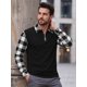 thumbnail image 4 of INSPIRE CHIC Camisa Polo de Cuadros para Hombre de Manga Larga con Cremallera Casual para Golf Polo Camisas 2XL Negro, 4 of 6