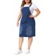 thumbnail image 4 of Agnes Orinda Vestido de Mezclilla para Mujer Talla Grande Escuela Colegio Vintage con Tirantes Ajustables Pinafore Abertura Trasera Casual Midi Bib Jean con Bolsillos 2X Azul Oscuro, 4 of 6