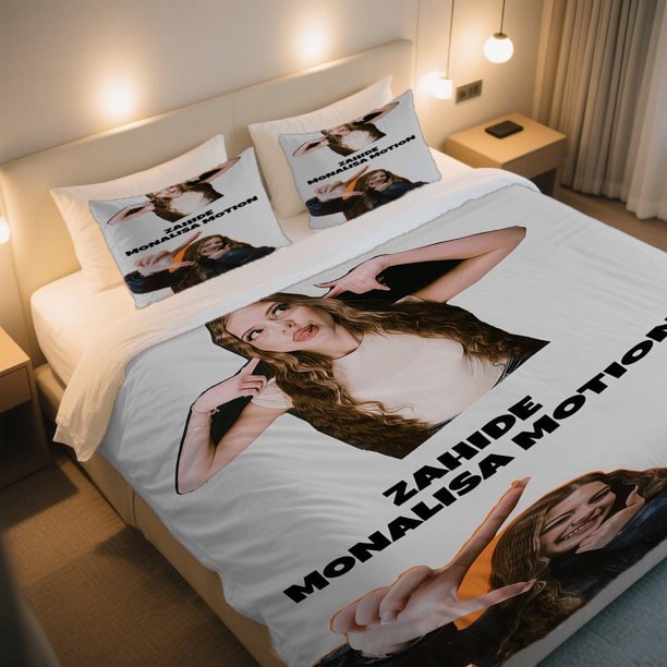 ZAHIDE MOTION Duvet Cover Set Digital Printed ThreePiece Set Suitable for All Seasons