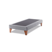 Importclick - Base Elegante Cama Europea 1.5 Plaza 105X200 Cm Gris Claro Lino