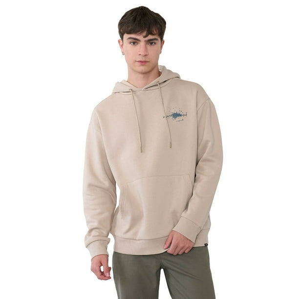 Polerón Hombre Hood Print Grafitti Beige Corona
