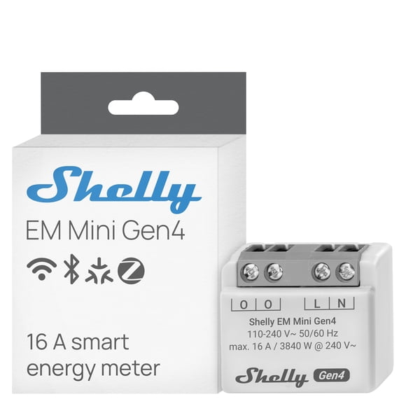Medidor de energía Shelly EM Mini Gen4 Wi‑Fi Zigbee Matter