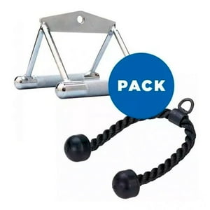 Genérico - Pack Manilla Doble Cromada + Cuerda Triceps