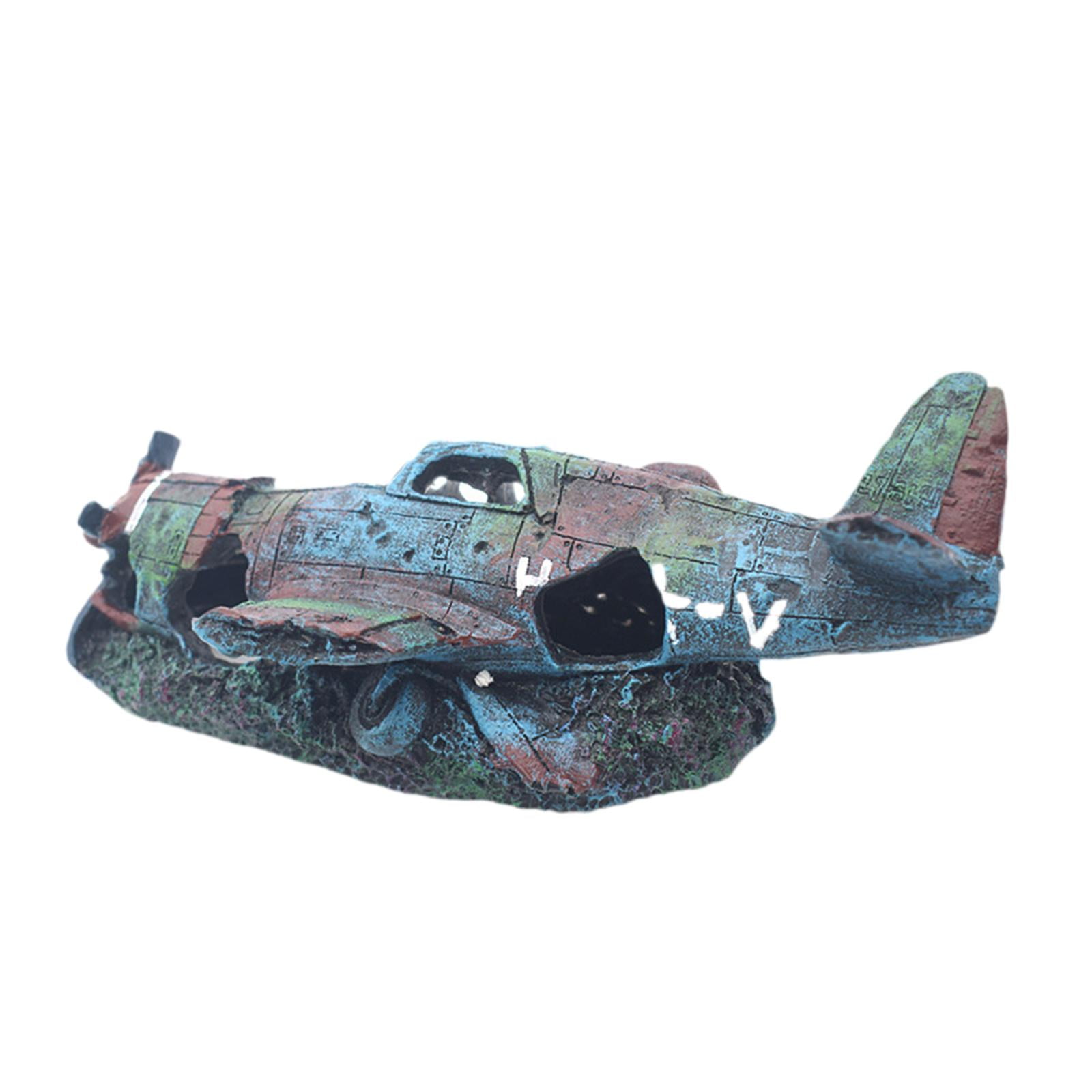 Decoración De Acuario Con Restos De Avión Para Mascotas Acuáticas Para Criar Camarones En Reposo Y Jugar