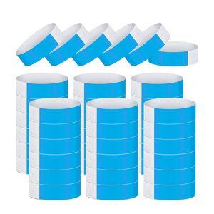 Magideal - 600 Bandas De Neón Para Eventos, Pulseras De Papel Para Fiestas, Bandas De Identificación, Brazaletes, Bandas De Fiesta Para Bares, Exposiciones Azul