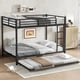 thumbnail image 2 of Full over Full Metal Bunk Bed with Twin Size Trundle, Black, 2 of 3