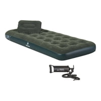 Colchón Inflable Klimber Individual + 1 Almohada + Inflador Verde