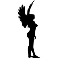 Rienda Libre Graphics - Decomural Angel Standing Silhouette And Wings Ws-15298