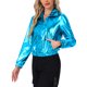 thumbnail image 4 of INSPIRE CHIC Chaqueta Metálica Ligera con Cremallera Brillante Holográfica para Fiesta de Mujer de Manga Larga XS Azul Medio, 4 of 6