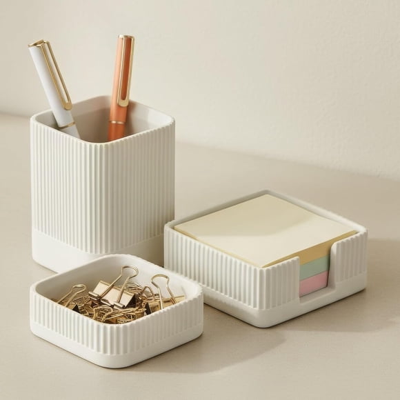 Organizador de Escritorio KIBAGA Set 3 Piezas Concreto Gris
