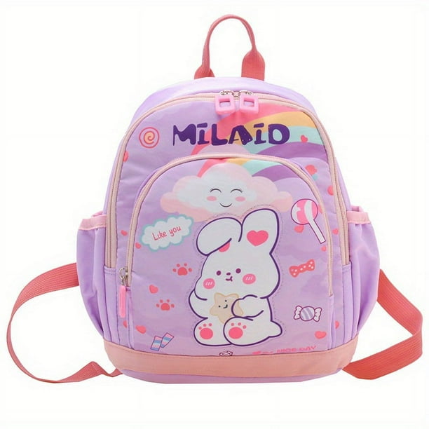 New Kindergarten School Bag Suitable For Aged 3-5 Boys And Girls Cartoon Cute Rabbit Lightweight Backpack
