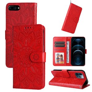 Funda Tipo Cartera Foxdock Para Iphone 12 Mini , Diseño Girasol En Relieve, Cuero Pu, Cierre Magnético, Soporte Y Tarjetero