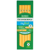 Lápices Ticonderoga Para Principiantes, Con Funda De Madera, 2 Hb, Amarillo Suave, 12 Unidades