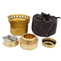 Magideal - Quemador De Con Bolsa De Almacenamiento Accesorios Premium Portátiles Multipropósito Quemador De Para Horno De Camping Picnic , Dorado