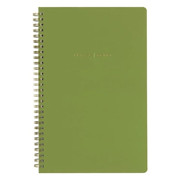 Cuaderno Church Notes de 150 páginas verde para estudio bíblico