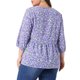 thumbnail image 3 of Agnes Orinda Blusas de Mujer Talla Grande Babydoll Cuello en V Mangas 3/4 de Linterna Camisas Florales Blusas Peplum 4X Púrpura, 3 of 6