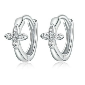 La Garza - Aros Plata Mujer Argolla Circon Louis