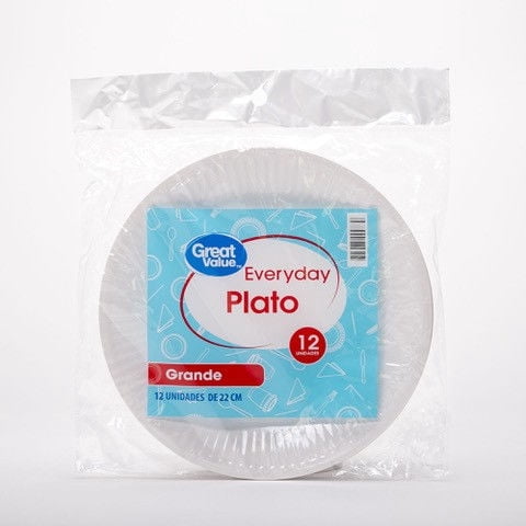 Plato Grande Carton 12 Unidades Lider