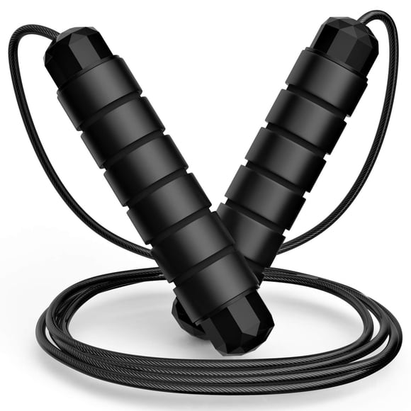 Jump Rope Loocio Tangle-Free Rapid Speed para fitness, color negro