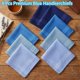 thumbnail image 2 of Pack de 8 pañuelos de algodón para hombre, surtidos en tonos azules lisos, 2 of 3