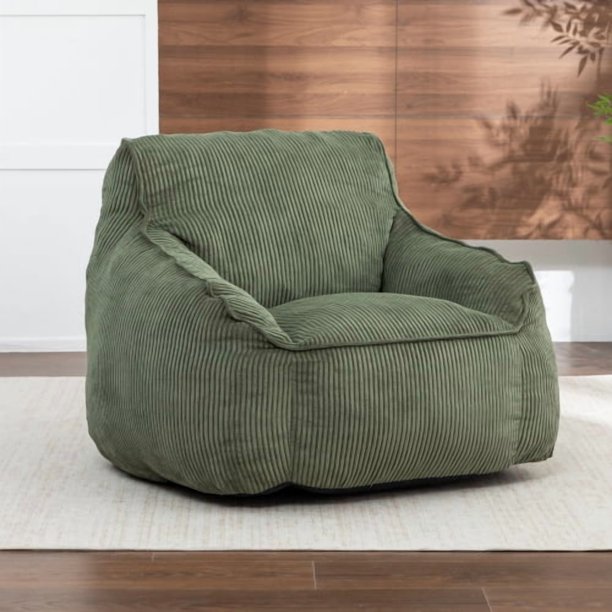 Sofá de silla de bolsa de frijol gigante para adultos adolescentes, cómodas sillas de bolsa de frijol grande con reposabrazos para dormitorio sala de estar