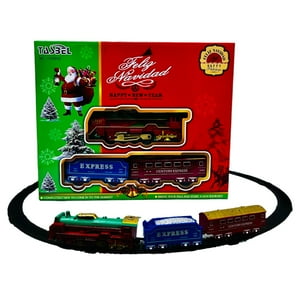 N-Ofertas - Tren Eléctrico Navideño Luces Decorativo 13 Pcs Rojo