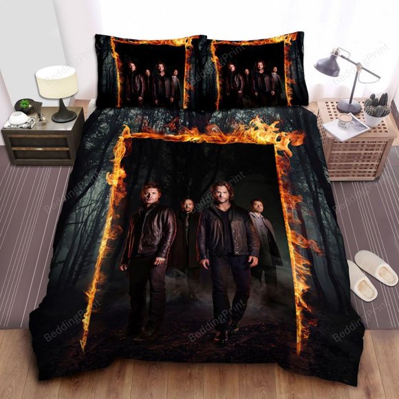 Supernatural Meet Them On The Dark Side Key Art Quilt Duvet Cover Set Kids3-Piece Bedding Set