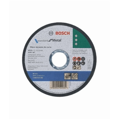 Genérico - Bosch Standard Metal 2608619383 50 Discos Corte 4 1/2, Color 115X1.0Mm