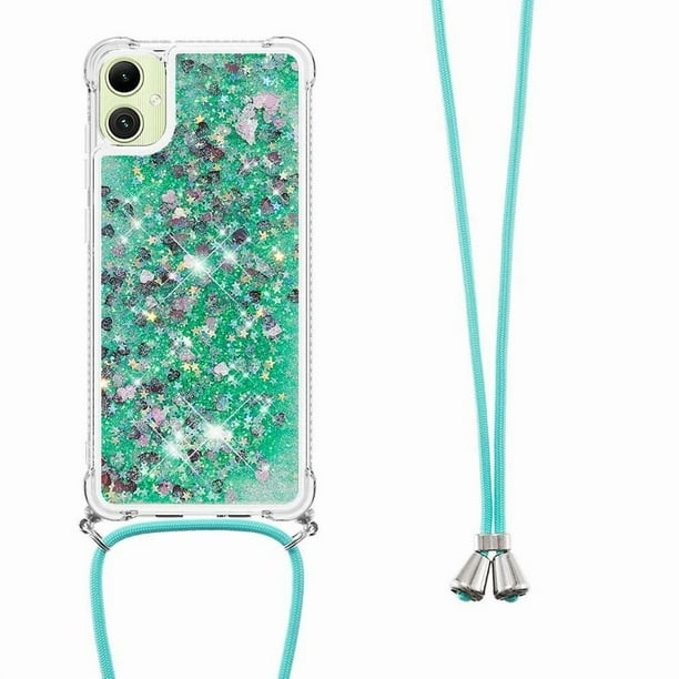 Funda FOXDOCK para Samsung Galaxy A07 con Cuerda Ajustable, Brillo Líquido, Protección Antigolpes y Lente – Ideal para Regalo