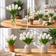 thumbnail image 3 of Ramos De 9 Tulipanes Flores Artificiales Decoración Hogar blanco Talla Única, 3 of 4