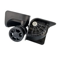 Magideal - 2 Piezas De Ruedas Para Maletas, Piezas De Reparación De Doble Fila, Fácil Instalación, Universales, Rotación De 360 Grados, Repuestos Resistentes, Negro