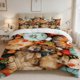 thumbnail image 1 of Golden Retriever Autumn Pumpkin Print Polyester Bedding Set All-Season Use, 1 of 5