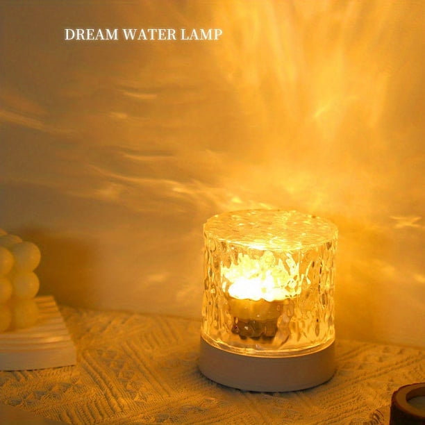 1pc Dynamic Water Ripple Night Light, Projector Lamp, Ambient Lighting For Bedroom Gaming Room Decor, Cool Wall LED Lights Decorations For Home