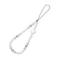 Bothyi - Correa De Muñeca Para Teléfono Con Cuentas, Decorativa, Multifuncional, Con Forma De Corazón