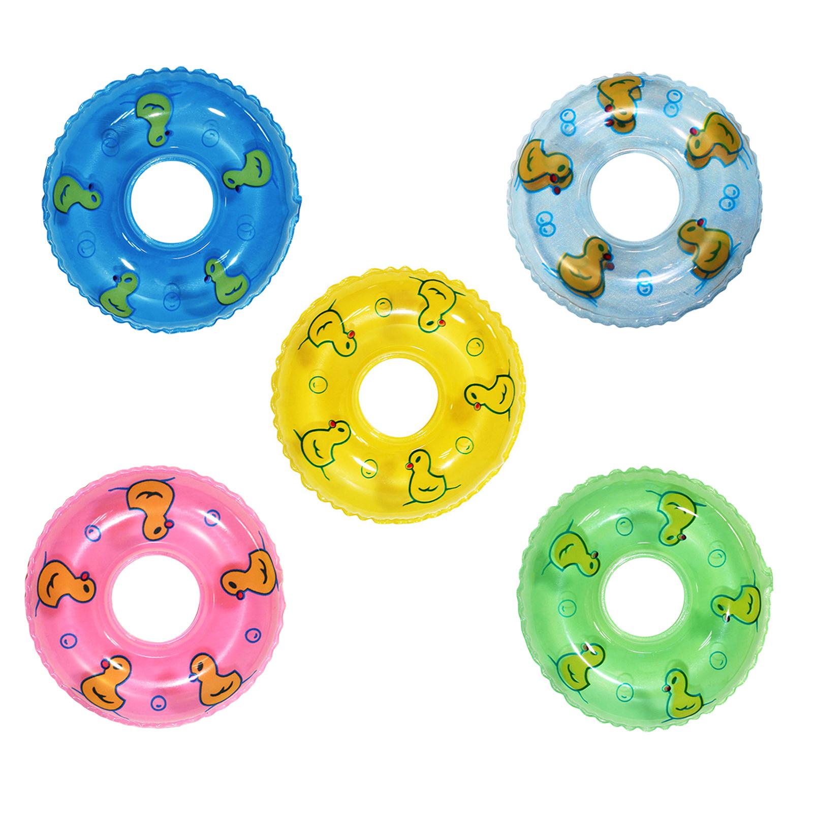 Magideal - 5 Unids Simulación Miniatura Pvc Anillos De Natación Agua Diversión Bebé Baño Juguete Niño Juguetes Jardín Vida Escena 1:12 Escala Decoración Paisaje