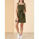 thumbnail image 5 of INSPIRE CHIC Vestido de Mujer con Tirantes Ajustables Línea A Jeans Vuelta al Colegio Denim Primavera Verano M Verde Militar, 5 of 7