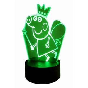 Lelumania - Lampara Ilusion 3D Pepa Pig De 7 Colores, Base Touch