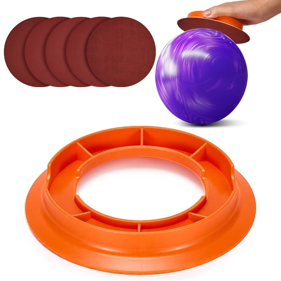Porta almohadillas de lijado para bola de bolos TSSOUB Naranja + 5 discos de lija