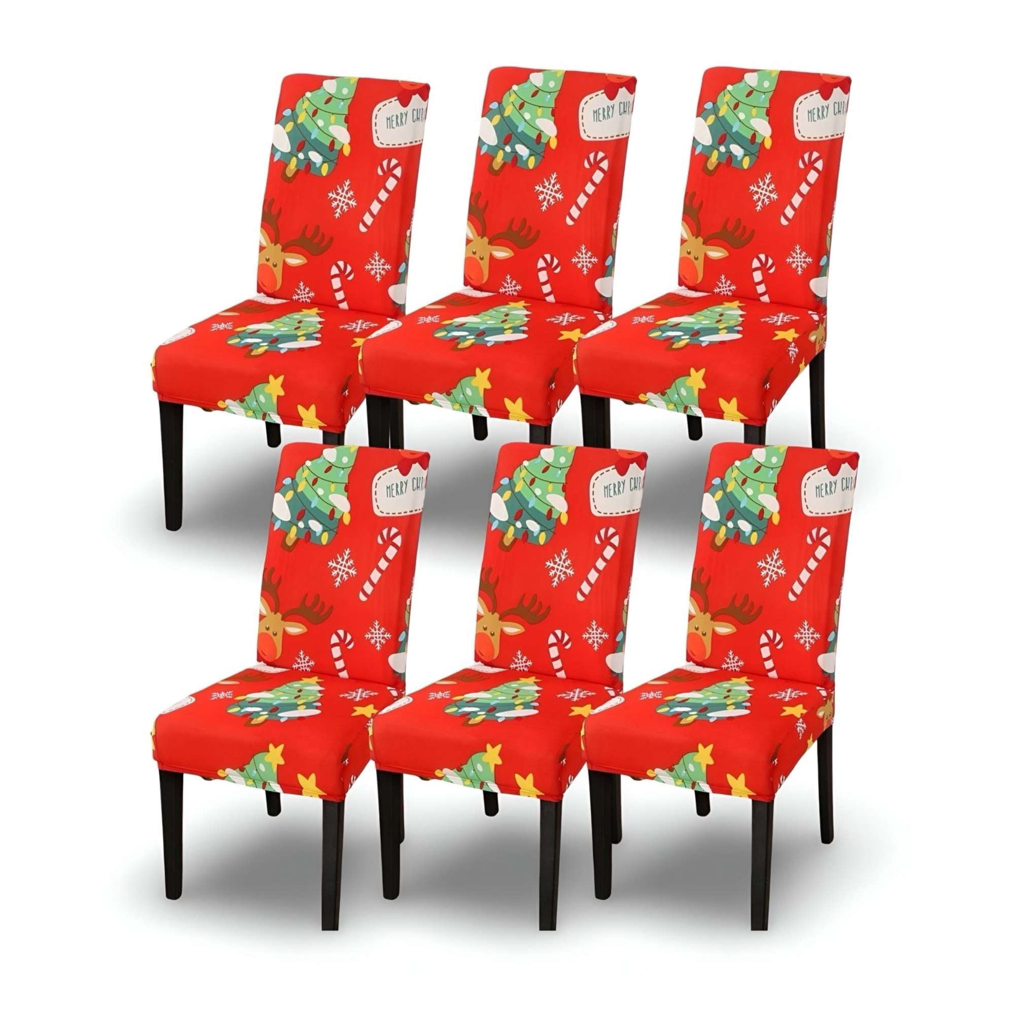 Teng Fei - Set De 6 Fundas Para Sillas Diseño Navidad R15