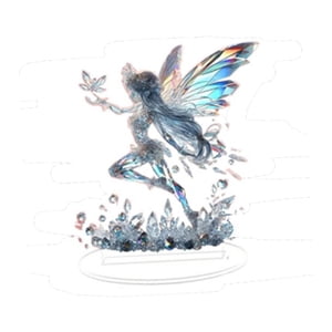 Magideal - Decoración Del Hogar De Adornos Acrílicos 2D Con Manualidades De Mesa Base Coleccionables Fairy Plague Sign Para El Escritorio Del Gabinete Centro De