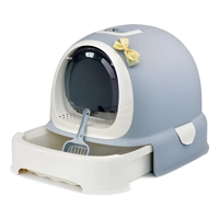 Genérico - Arenero Para Gato + Bandeja Inferior Azul