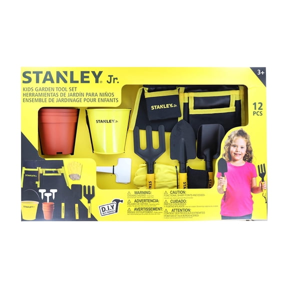 Juego de herramientas de jardín Stanley Jr. Caja de herramientas roja de 12 piezas para niños