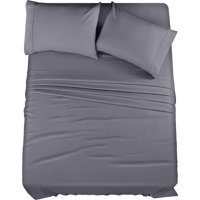 Juego De Sábanas Utopia Bedding King De 4 Piezas, Color Gris Ultrasuave
