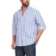 thumbnail image 4 of INSPIRE CHIC Camisas de Vestir a Rayas con Bolsillo en el Pecho para Hombre de Cuello Mao y Manga Larga con Botones 2XL Azul Claro, 4 of 4