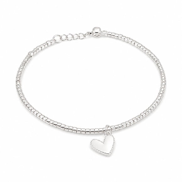 Pulsera mostacilla 1 vuelta corazón Plata 925 | Elegancia para todos los días | Bendito Amor
