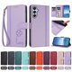 thumbnail image 4 of Funda Cartera Trébol para Samsung Galaxy A35 5G con Ranuras Tarjetas y Carga Inalámbrica Morado claro, 4 of 6