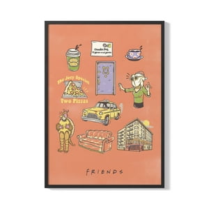 Creango - Cuadro Poster Enmarcado Friends Diseño 3 Decorativo