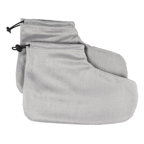 Magideal - 1 Par De Guantes De Cera De Para Manos Y Pies, Guantes De Hidratantes Para Mantener El Calor, Tratamiento Térmico, Botines De Cera - Pies Gris